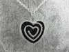 LARGE 1.69CT DIAMOND & AAA SAPPHIRE 18KT WHITE & BLACK GOLD MULTI HEART PENDANT