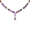 LARGE 67.15CT DIAMOND & AAA MULTI COLOR SAPPHIRE 18KT WHITE GOLD LARIAT NECKLACE