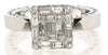 ESTATE .63CT DIAMOND 18KT WHITE GOLD ROUND & BAGUETTE CLUSTER MULTI HEART RING