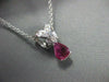 ANTIQUE 1.11CT DIAMOND & RUBY 14K WHITE GOLD PEAR SHAPE PENDANT STUNNING! #18421