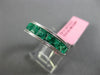 ESTATE 2.12CT AAA EMERALD 18K WHITE GOLD SEMI ETERNITY MILGRAIN ANNIVERSARY RING