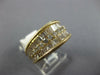 LARGE 1.0CT DIAMOND 14KT YELLOW GOLD 3D ROUND & BAGUETTE 3 ROW ANNIVERSARY RING