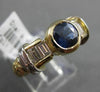 ESTATE 1.89CT DIAMOND & AAA SAPPHIRE 14KT TWO TONE GOLD FILIGREE ENGAGEMENT RING