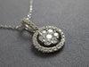 ESTATE .35CT DIAMOND 18KT WHITE GOLD 3D CLASSIC FLOWER HALO FUN FLOATING PENDANT