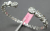 2.02CT DIAMOND 18KT WHITE GOLD OVAL INVISIBLE SEMI ETERNITY CUFF BANGLE BRACELET