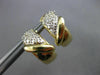ESTATE .30CT DIAMOND 14KT TWO TONE GOLD 3D CLASSIC PAVE CLUSTER EARRINGS #21221