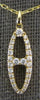ESTATE .27CT DIAMOND 14KT YELLOW GOLD 3D ROUND CLASSIC OVAL FUN FLOATING PENDANT