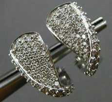 ESTATE .57CT ROUND DIAMOND 14KT WHITE GOLD 3D LOOP FLOATING CLIP ON EARRINGS