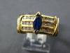 1.04CT DIAMOND & AAA SAPPHIRE 14KT YELLOW GOLD MARQUISE & ROUND FRIENDSHIP RING