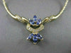 ESTATE 1.50CT DIAMOND TANZANITE 14K YELLOW GOLD SWIRL TWIST NECKLACE 18.5" 45X23