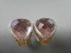 ANTIQUE WIDE 25.22CT HUGE 14KT DIAMOND, CITRINE & PINKISH QUARTZ GOLD EARRINGS!!