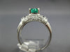 WIDE 1.66CT DIAMOND & AAA EMERALD PLATINUM ASSCHER CUT FILIGREE ENGAGEMENT RING