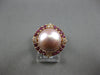 LARGE .59CT DIAMOND & AAA RHODOLITE & PINK SOUTH SEA PEARL 18K ROSE GOLD 3D RING