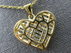 LARGE 2.60CT DIAMOND 14KT YELLOW GOLD 3D PRINCESS INVISIBLE HEART LOVE PENDANT