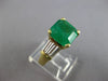 LARGE 3.52CT DIAMOND & AAA EMERALD 18K YELLOW GOLD SQUARE ENGAGEMENT RING #28038