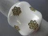 ESTATE LARGE .55CT DIAMOND & WHITE ENAMEL 14KT YELLOW GOLD MULTI FLOWER FUN RING