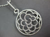 ESTATE LARGE 1.76CT DIAMOND 18KT WHITE GOLD 3D OPEN FILIGREE FLOWER LOVE PENDANT