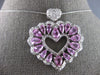 LARGE 7.5CT DIAMOND & AAA PINK SAPPHIRE 14KT WHITE GOLD 3D DOUBLE HEART PENDANT