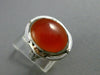 ANTIQUE 14KT WHITE GOLD HANDCRAFTED ORANGE BROWN AGATE OPEN FILIGREE RING #25394