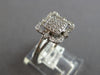 ESTATE .24CT DIAMOND 14KT WHITE GOLD 3D CLUSTER FLOWER SQUARE FRIENDSHIP RING