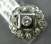 ANTIQUE WIDE .45CT DIAMOND 14K 2TONE GOLD SOLITAIRE MULTI HEART SQUARE RING 2568