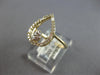 ESTATE .26CT DIAMOND 14K YELLOW GOLD 3D ROUND & BAGUETTE OPEN TEAR DROP FUN RING