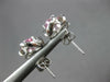 2CT DIAMOND & AAA PINK SAPPHIRE 14K WHITE GOLD OVAL & ROUND FLOWER STUD EARRINGS