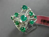 ESTATE LARGE 2.02CT DIAMOND & AAA EMERALD 18KT WHITE GOLD 3D ANNIVERSARY RING