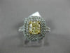 LARGE 2.10CT WHITE & FANCY YELLOW CANARY DIAMOND 14K 2 TONE GOLD ENGAGEMENT RING