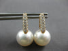 LARGE .61CT DIAMOND & AAA SOUTH SEA PEARL 18KT ROSE GOLD 3 ROW HANGING EARRINGS