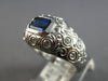LARGE 1.49CT DIAMOND & AAA SAPPHIRE 14KT WHITE GOLD EMERALD CUT & ROUND FUN RING