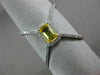 ESTATE LARGE .73CT DIAMOND & AAA YELLOW SAPPHIRE 14K WHITE GOLD 3D HALO FUN RING