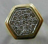ESTATE LARGE .50CT DIAMOND 14KT WHITE & YELLOW GOLD PAVE HEXAGON RING #22005