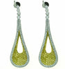 LARGE 4.47CT WHITE & FANCY YELLOW DIAMOND 18K 2 TONE GOLD COVET HANGING EARRINGS