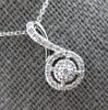 .19CT DIAMOND 14K WHITE GOLD 3D CLASSIC CLUSTER FLOWER INFINITY FLOATING PENDANT