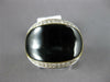 ESTATE .16CT DIAMOND & AAA BLACK ONYX 14KT WHITE & YELLOW GOLD 3D OVAL FUN RING