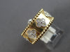 WIDE .44CT DIAMOND 14KT YELLOW GOLD MULTI FLOWER MATTE & SHINY ETERNITY FUN RING