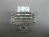WIDE .78CT DIAMOND 18KT WHITE GOLD 3D SEMI ETERNITY MULTI ROW ANNIVERSARY RING