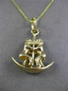 ESTATE 14KT YELLOW GOLD 3D LOVE SEE SAW PENDANT & CHAIN PERFECT GIFT!  #23812
