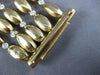 ESTATE EXTRA LARGE 1.80CT DIAMOND 14K 2 TONE GOLD 3D MULTI ROW OVAL FUN BRACELET
