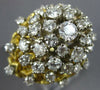 ESTATE EXTRA LARGE 5.26CT 14KT 2 TONE GOLD CLUSTER FILIGREE FLOWER COCKTAIL RING