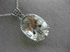 ESTATE LARGE 8.57CT DIAMOND & AAA BLACK NEEDLE QUARTZ 14KT WHITE GOLD 3D PENDANT