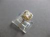 WIDE 1.77CT WHITE & FANCY YELLOW DIAMOND 18K 2 TONE GOLD 3D HALO ENGAGEMENT RING