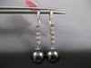 LARGE .36CT DIAMOND & AAA TAHITIAN PEARL 14KT WHITE GOLD BEZEL HANGING EARRINGS