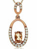 ESTATE .30CT DIAMOND & AAA MORGANITE 14KT ROSE GOLD 3D CLASSIC OVAL LOVE PENDANT