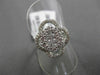 ESTATE LARGE 1.08CT DIAMOND 18KT WHITE GOLD 3D CLUSTER FLORAL FUN COCKTAIL RING