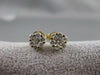 ESTATE .48CTW DIAMOND FLOWER CLUSTER 5MM 14K YELLOW GOLD STUD EARRINGS #2553