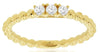 .16CT DIAMOND 14K YELLOW GOLD ROUND 3 STONE BEADED PAST PRESENT FUTURE LOVE RING