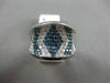 ESTATE LARGE 2.86CT WHITE & BLUE DIAMOND 14K WHITE GOLD 3D PAVE CONCAVE FUN RING
