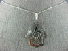 ESTATE LARGE 14KT WHITE GOLD CLASSIC STAR OF DAVID HAMSA FLOATING PENDANT #2734